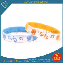 Custom Embossed Logo Solid Brand Color Silicone Bracelets (030)
